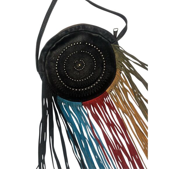Beautiful Rare Patricia Nash Boho Fringe Rovito Crossbody beautiful fringe in le - Picture 1 of 10